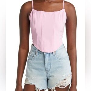 New Cute Sexy Light Hot Pink Corset Top Crop Large Valentine's Day Date  Tank